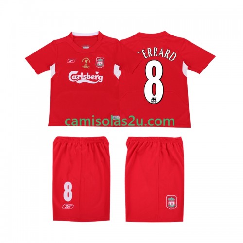 Camisolas de futebol Liverpool GERRARD 8 LWP 2004 Retro Equipamento Principal 2005 Manga Curta Camisolas de futebol Liverpool GERRARD 8 LWP 2004 Retro Equipamento Principal 2005 Manga Curta